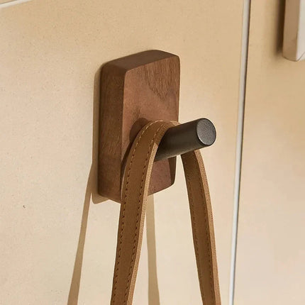Stylish Wall Hook Rack | Self-Adhesive Wood and Metal Design for Space-Saving Organization 5