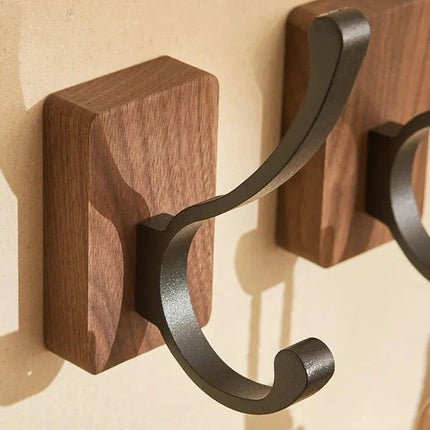 Stylish Wall Hook Rack | Self-Adhesive Wood and Metal Design for Space-Saving Organization 8