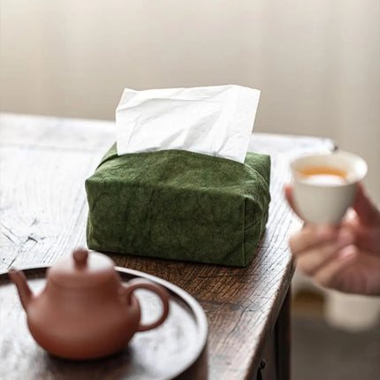 Faux Suede Tissue Box Cover, Rectangular Tissue Box Holder