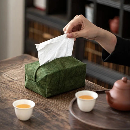 Faux Suede Tissue Box Cover, Soft Fabric Tissue Cover for Car Accessories
