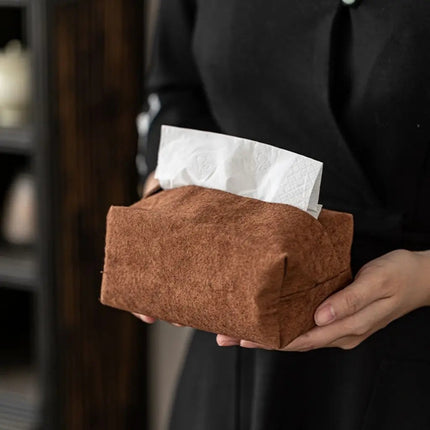 Faux Suede Tissue Box Cover, Housewarming Gift – image 4