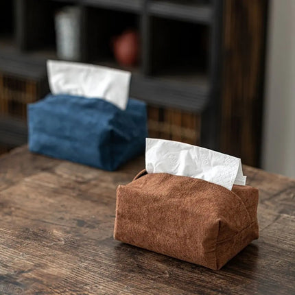 Faux Suede Tissue Box Cover, Rectangular Tissue Box Holder – image 5