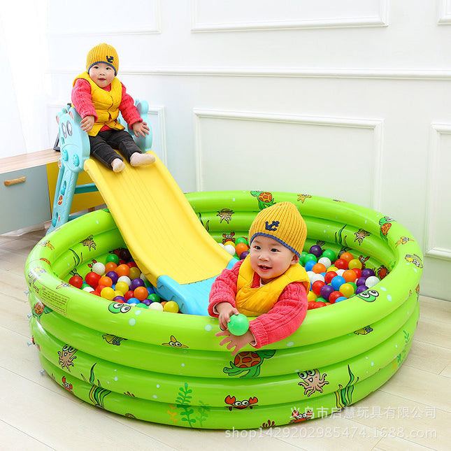 Summer Fun | Inflatable Kiddie Pool with Colorful Maritime Design | Safe & Spacious Water Play for Kids 0