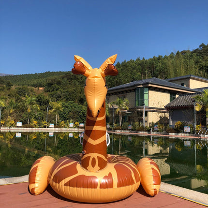 Summer Fun | Unisex Inflatable Giraffe Pool Float with Durable PVC | Eye-Catching Design for Pool Adventures 0