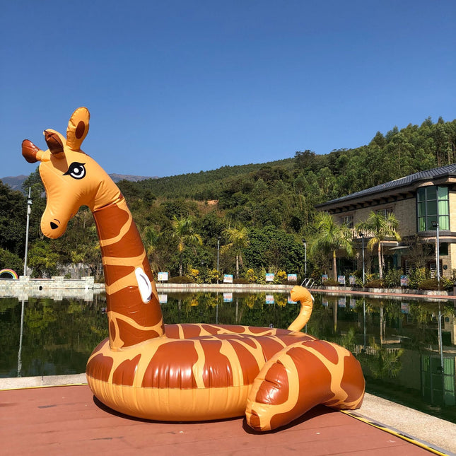 Summer Fun | Unisex Inflatable Giraffe Pool Float with Durable PVC | Eye-Catching Design for Pool Adventures 1