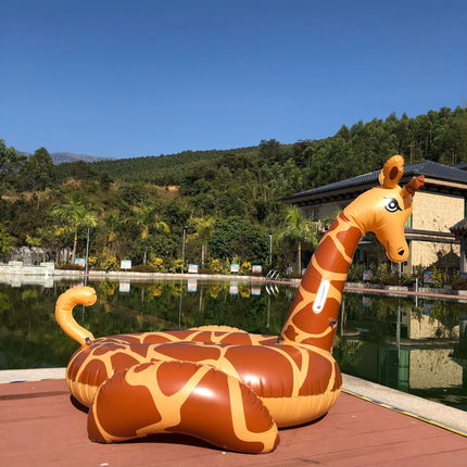 Summer Fun | Unisex Inflatable Giraffe Pool Float with Durable PVC | Eye-Catching Design for Pool Adventures 2