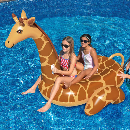 Summer Fun | Unisex Inflatable Giraffe Pool Float with Durable PVC | Eye-Catching Design for Pool Adventures 3