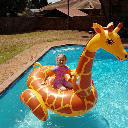 Summer Fun | Unisex Inflatable Giraffe Pool Float with Durable PVC | Eye-Catching Design for Pool Adventures 4