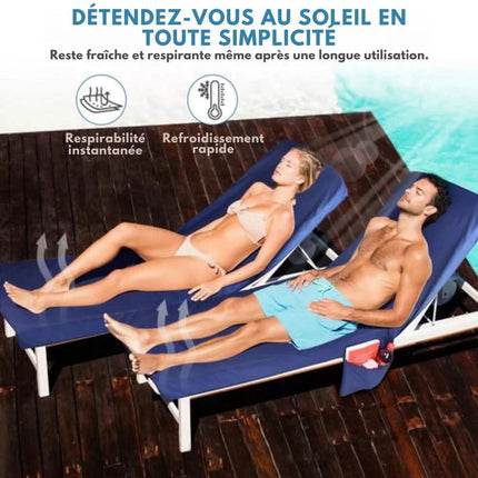 SunLounge | Towel with Integrated Side Pockets & Non-Slip Design | Comfortable Solution for Outdoor Relaxation 3