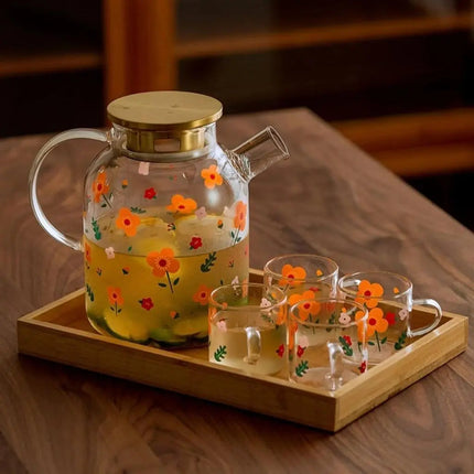 Glass Tea Set with Cups, Semi Automatic Magnetic Tea Maker – image 9