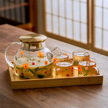 Sunflower Glass Kettle, Semi Automatic Magnetic Tea Maker – image 5