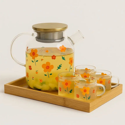 Sunflower Glass Kettle, Gift Set for Tea Lovers – image 6