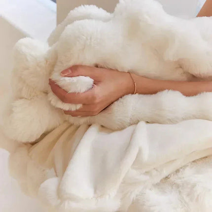Throw Blankets, Fluffy Rabbit Faux Fur Blanket – image 9