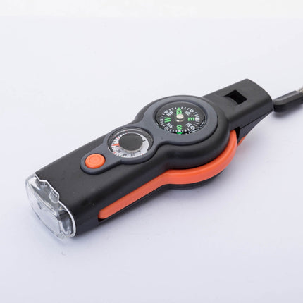 Survival Essentials | Multi Tool 7-in-1 Hiking Whistle with LED Light | Compact Gear for Outdoor Adventures 0