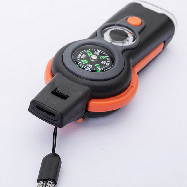 Survival Essentials | Multi Tool 7-in-1 Hiking Whistle with LED Light | Compact Gear for Outdoor Adventures 1