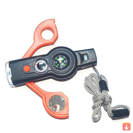 Survival Essentials | Multi Tool 7-in-1 Hiking Whistle with LED Light | Compact Gear for Outdoor Adventures 5
