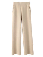 Womens Sweatpants, High Waisted Pants in Cashmere, Lounge Wear Pants with Elastic Waistband for Fall and Winter