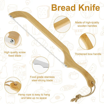 Serrated Bread Knife with Wooden Handle, Cake Knife for Pastries – image 7