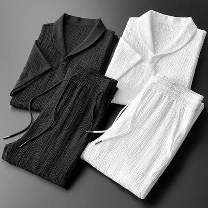 Mens Matching Set, Loungewear Set with Elastic Waist Pants