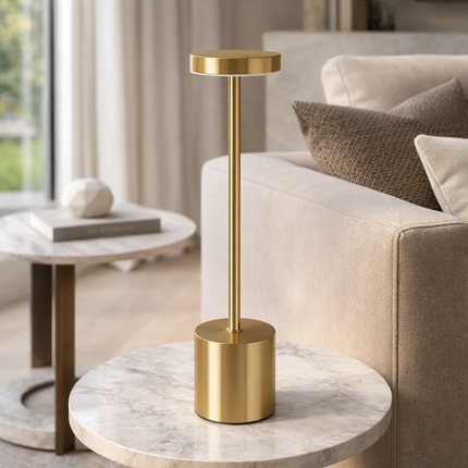 Cordless Table Lamps, Metal Bedside Lamp for Nightstand and Dining Table