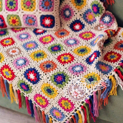 Crochet Throw Blanket with Tassels – image 6
