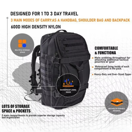 Tactical Backpack | Large Capacity Waterproof Travel Backpack with Ergonomic Support for Outdoor Adventures 3