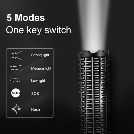 Tactical Flashlight | High Power XHP120 LED with Telescopic Zoom | Waterproof Design for Self-Defense and Outdoor Use 3