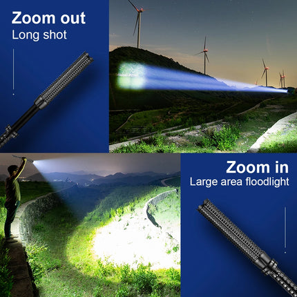 Tactical Flashlight | High Power XHP120 LED with Telescopic Zoom | Waterproof Design for Self-Defense and Outdoor Use 5