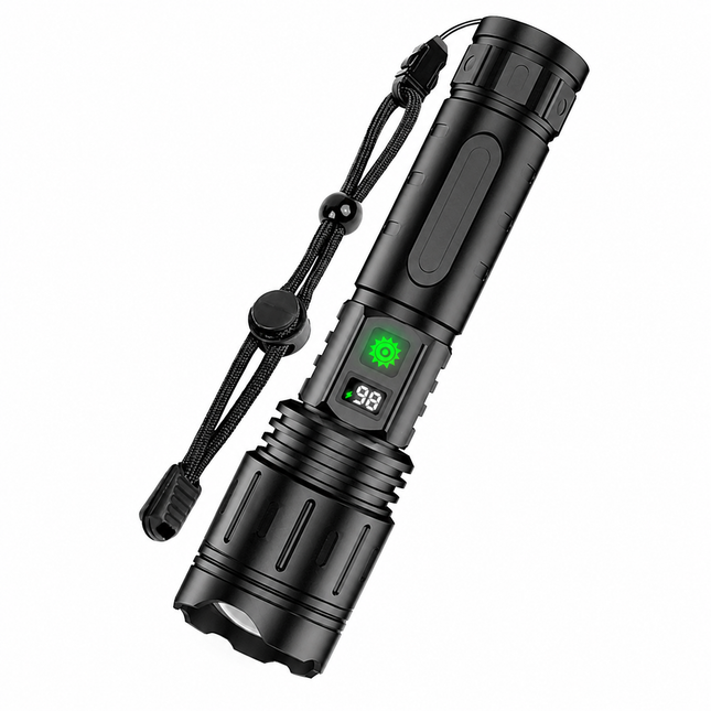 Tactical LED Flashlight | Rechargeable Aluminum Design with 100,000 Lumens | Compact & Durable for Outdoor Adventures 0