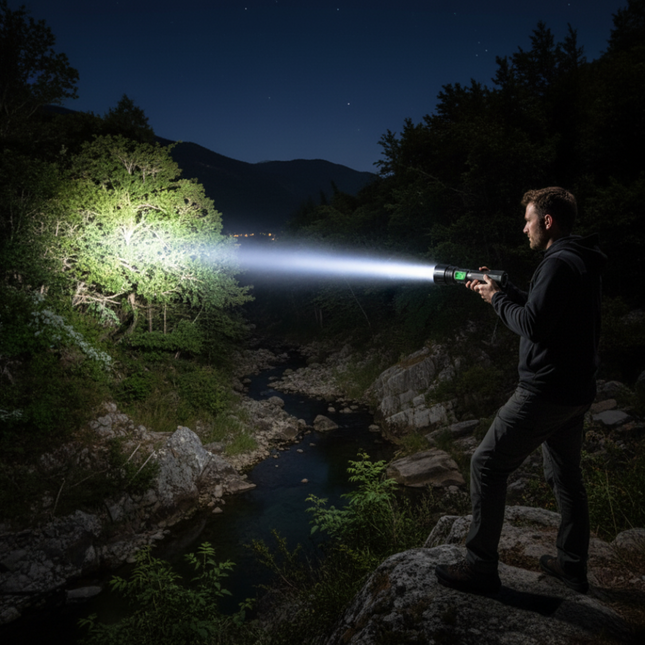 Tactical LED Flashlight | Rechargeable Aluminum Design with 100,000 Lumens | Compact & Durable for Outdoor Adventures 1