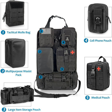 Tactical | Car Seat Organizer with Waterproof Design & Molle Webbing | Versatile Storage Solution for Cars, Trucks, and SUVs 7