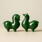 Horse Figurine, Celadon Ceramic Tang Horse Statue, Mini Figurine for Shelf Decor and Tea Table, Tea Lover Gift