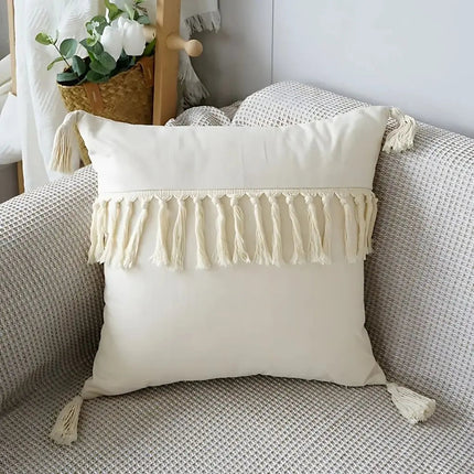Decorative Boho Throw Pillow Covers with Tassels