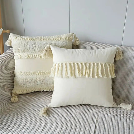 Decorative Boho Throw Pillow Covers with Tassels – image 5