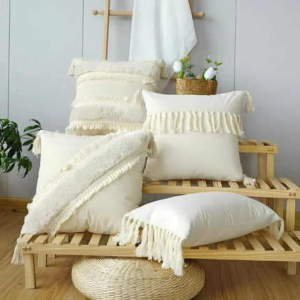 Decorative Boho Throw Pillow Covers with Tassels – image 7