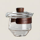 Glass Tea Gaiwan, Borosilicate Glass Tea Cup with Lid, Heat Resistant Tea Brewer, Three Piece Covered Bowl with Spout