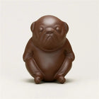 Dog Tea Pet, Sleeping Dog Mini Figurine in Purple Clay, Tea Pet Ornament for Tea Table and Desk Decor