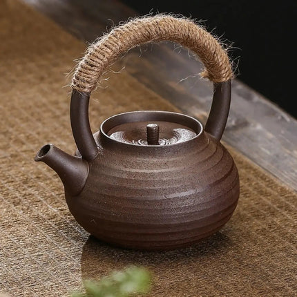 Ceramic Teapot, Traditional Teapot with Handle for Gongfu Tea