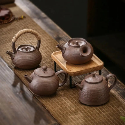 Handmade Pottery Tea Pot for Tea Ceremony, Traditional Teapot with Handle for Gongfu Tea – image 7
