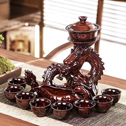 Porcelain Gaiwan Tea Set with Tea Pitcher and 6 Teacups – image 4