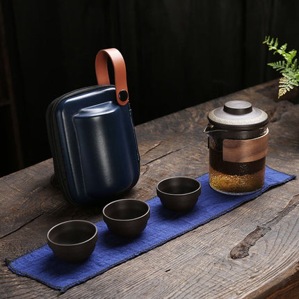 Gongfu Tea Set, Purple Clay Teapot and Teacups for 2 to 3 People