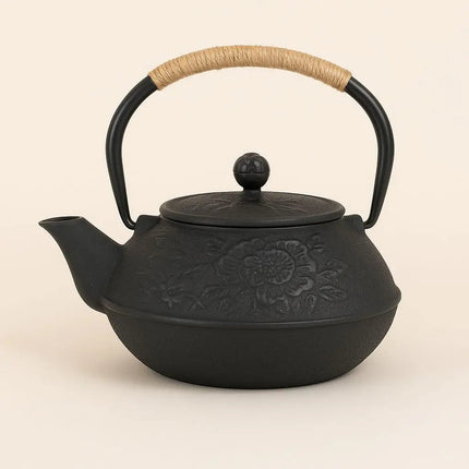 Japanese Cast Iron Teapot, Hand Painted Floral Tea Pot – image 4