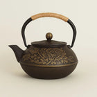 Japanese Cast Iron Teapot, Hand Painted Floral Tea Pot, Loose Leaf Teapot for Herbal Tea, 30 oz