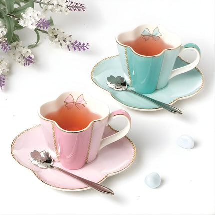 British Afternoon Tea Set for 4, Ceramic Teapot with Teacups and Saucers – image 4