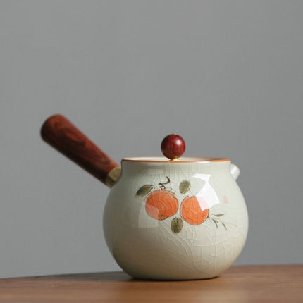 Ceramic Teapot, Hand Painted Loose Leaf Teapot with Crackle Glaze – image 5