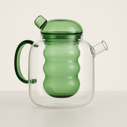 Heat Resistant Glass Teapot with Infuser, Glass Tea Pot with Inner Filter, Modern Loose Leaf Teapot with Strainer