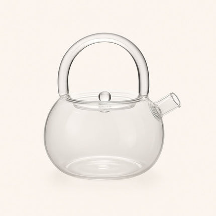 Borosilicate Glass Teapot, Heat Resistant Glass Tea Pot with Loop Handle, Clear Glass Teapot for Tea Lovers
