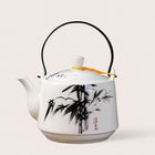 Ceramic Teapot, Large Chinese Tea Pot with Hand Painted Landscape, Kaolin Teapot for Daily Tea, Gift for Tea Lovers