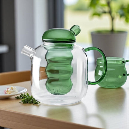 Heat Resistant Glass Teapot with Infuser, Glass Tea Pot with Inner Filter