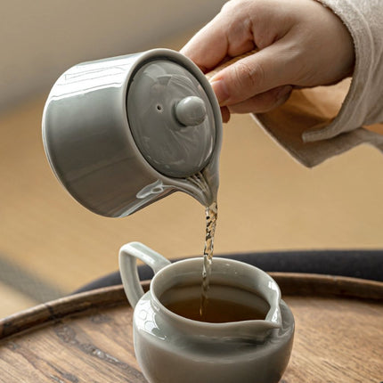 Ceramic Teapot with Strainer, Minimalist Porcelain Tea Pot – image 5